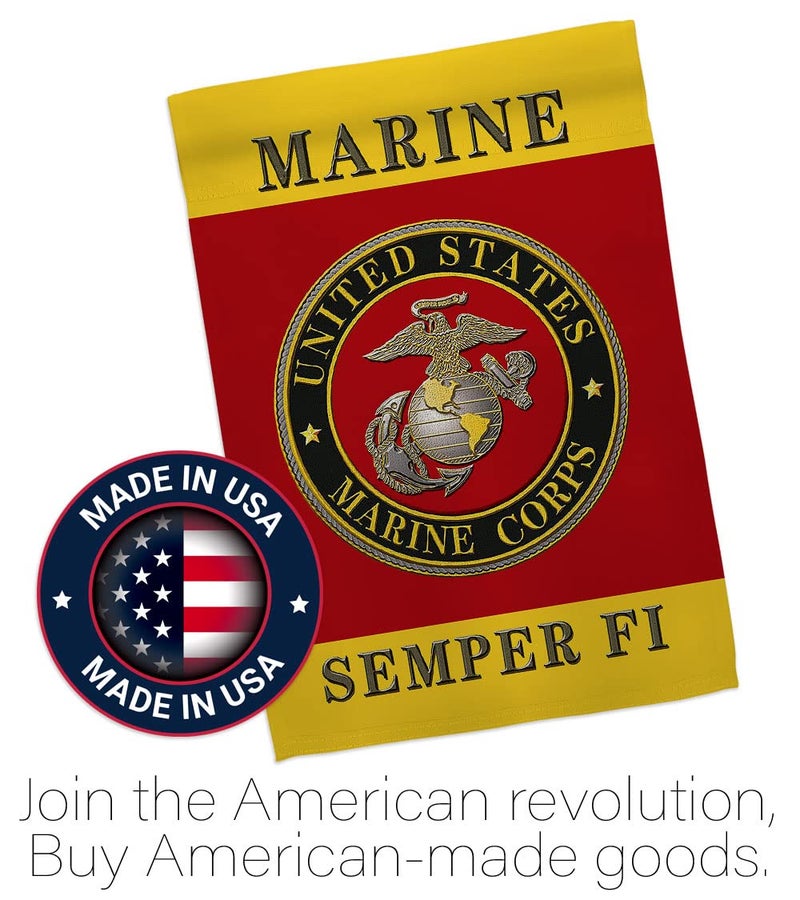 Hexagram US military Marine Corps USMC Semper Fi Flag Double-Sided Lawn Decoration Gift House Garden Yard Banner United State American Military Veteran, 12" x 18.5 Made in USA - Image 5